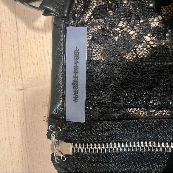 Maniére de Voir vegan leather and lace corset top size us 12 - Picture 3 of 5